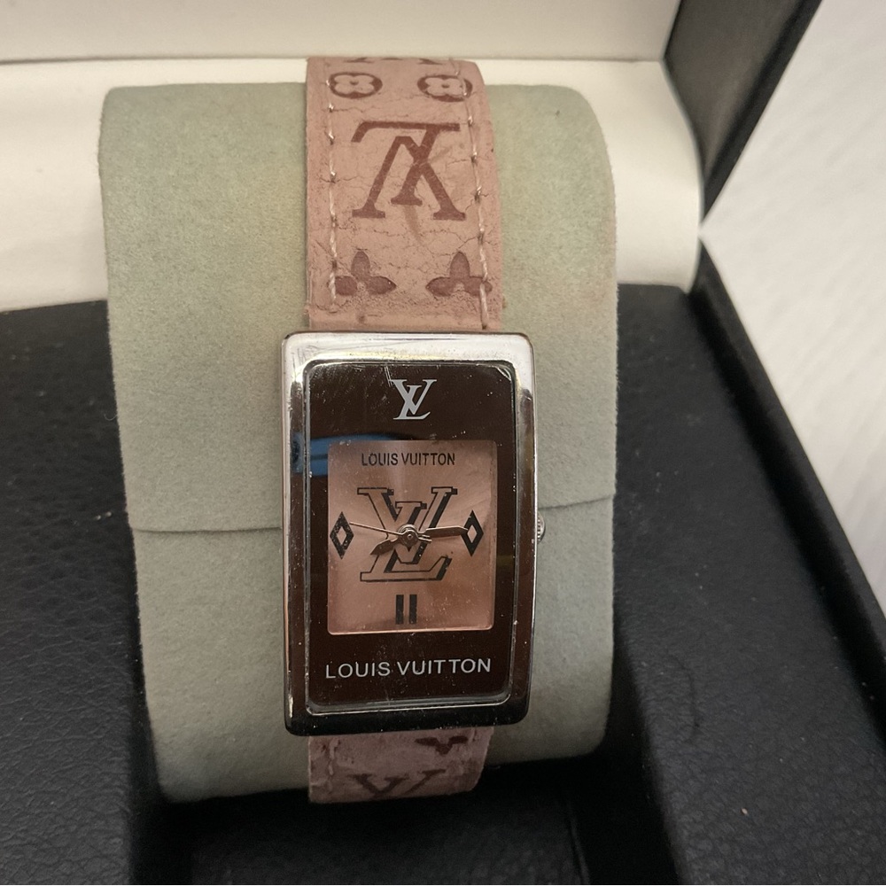 Louis Vuitton Brown Monogram Rectangular Watch